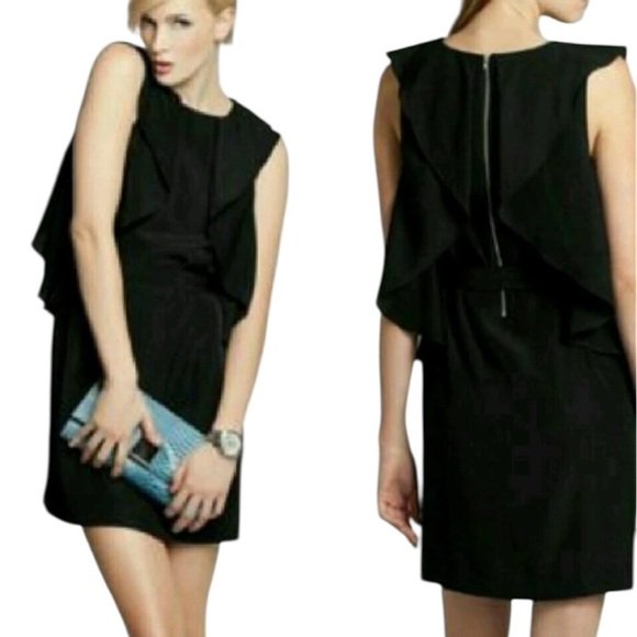 Guess by Marciano Elegant Black Cammun Sleeveless Ruffle Dress - Picture 15 of 15